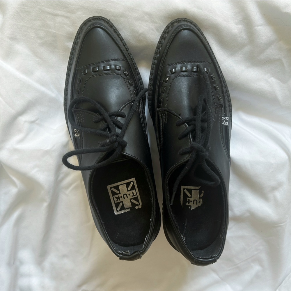 T.U.K Pointed Creeper Lace Up Faux Leather